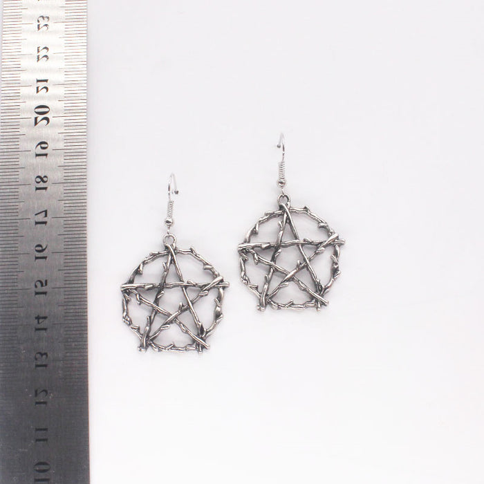 Jewelry WholesaleWholesale Silver Life Pentagram Earrings JDC-ES-YYFF008 Earrings 燕羽飞飞 %variant_option1% %variant_option2% %variant_option3%  Factory Price JoyasDeChina Joyas De China