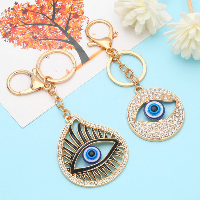 Wholesale Keychains For Backpacks creative big eyes key chain pendant metal keychain JDC-KC-AS003