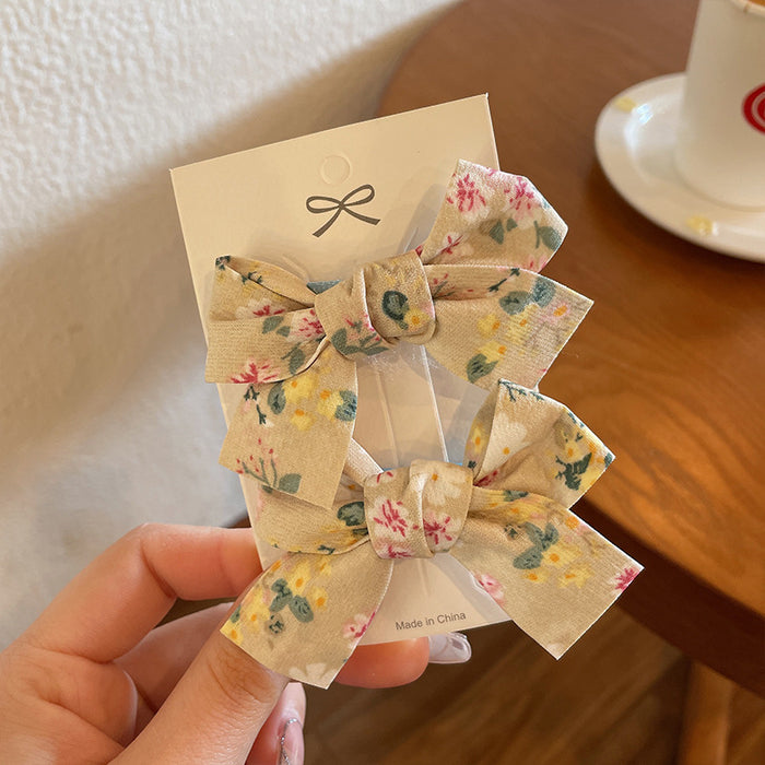 Wholesale Hairpin Cloth Children's Floral Bow MOQ≥2 JDC-HC-WangFeng004