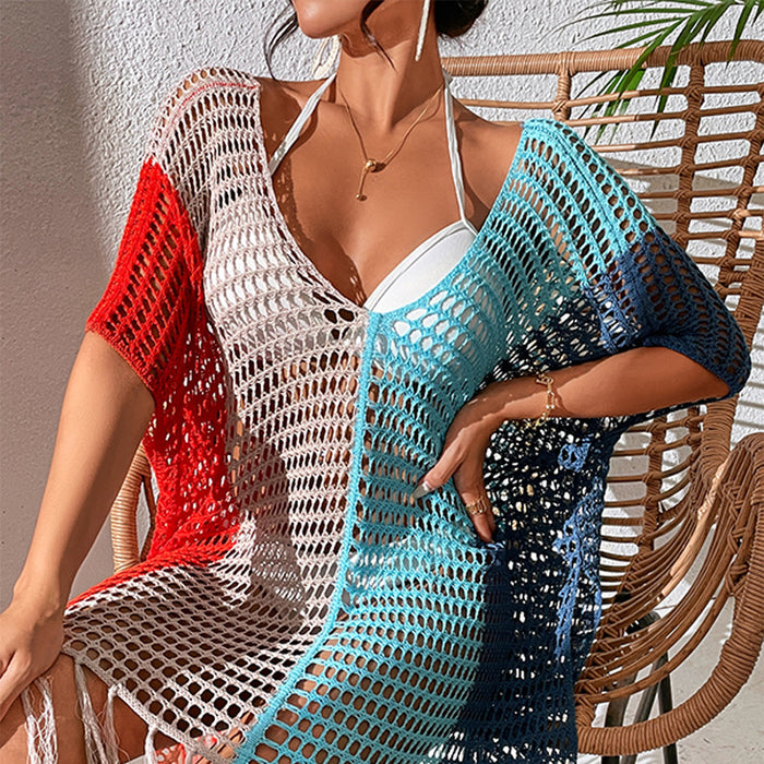 Jewelry WholesaleWholesale color loose sleeves V-neck stream Supoisha beach cover up JDC-SW-CYi001 Swimwear 潮意 %variant_option1% %variant_option2% %variant_option3%  Factory Price JoyasDeChina Joyas De China