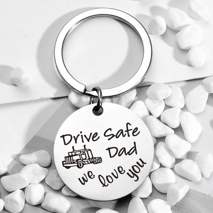 Wholesale Father's Day Gift Safe Driving Stainless Steel Keychain MOQ≥2 JDC-KC-YYan002