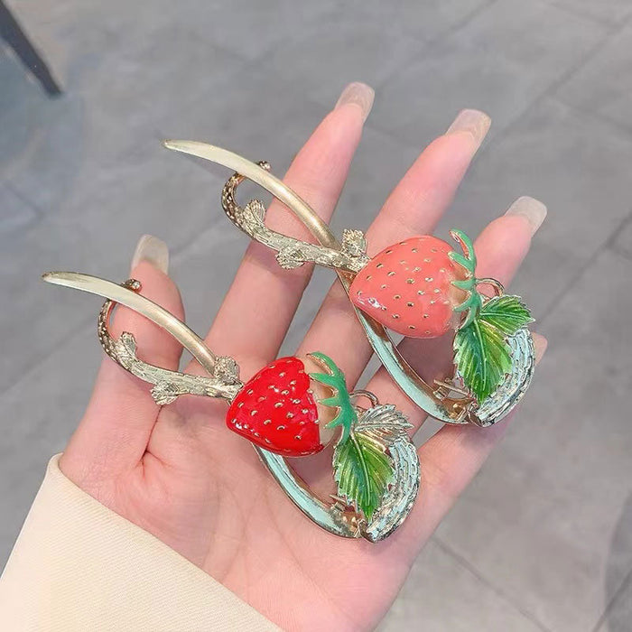 Wholesale Hair Clips Strawberry Metal JDC-HC-KeZi008