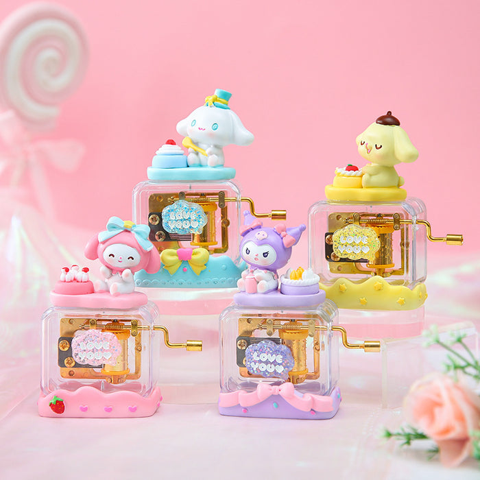 Wholesale Cartoon Resin Hand-cranked Music Box Desktop Ornament Wooden Music Box Bag (F) JDC-OS-WeiJ001