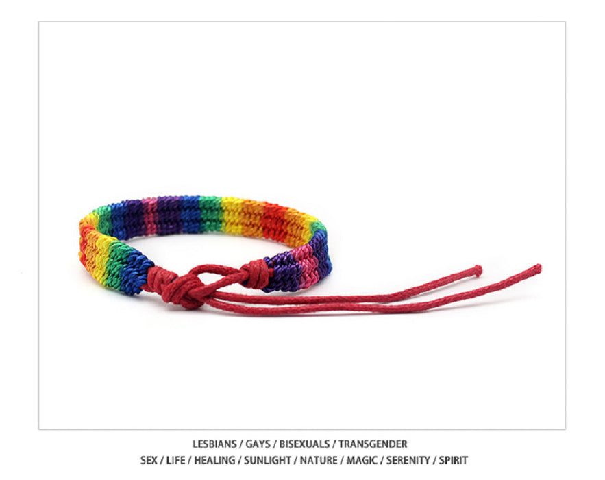 Wholesale LGBT Comrades Samey Bracelet Six Rainbow Handmade Manual Weaving JDC-BT-GuangG001