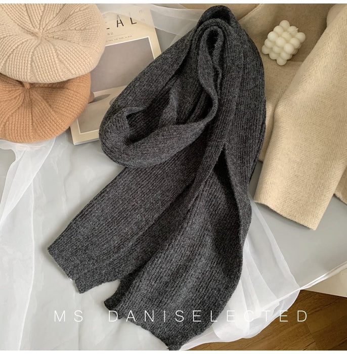 Wholesale Scarf Acrylic Cotton Winter Thickening Warm Yarn Solid JDC-SF-hengc007