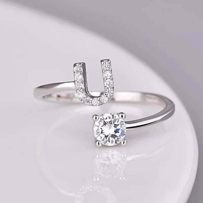 Jewelry WholesaleWholesale 26 letter opening diamond ring JDC-RS-NS007 Rings 尼森 %variant_option1% %variant_option2% %variant_option3%  Factory Price JoyasDeChina Joyas De China