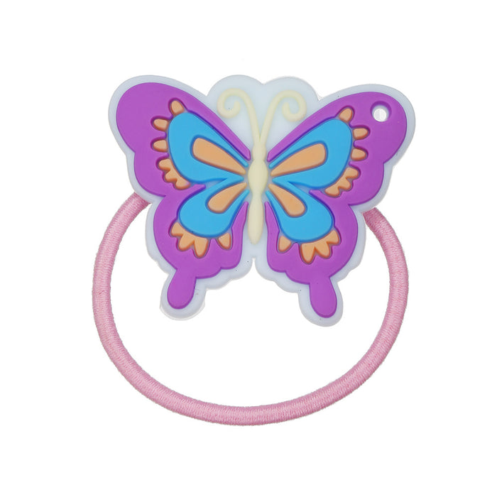 Wholesale Hair Scrunchies PVC Elastic Band Cute Cartoon Butterfly 20pcs (M) JDC-HS-KShou001