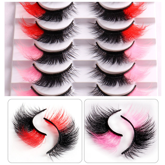 Wholesale High Imitation Color Fried Thick Curly Mink Hair False Eyelashes JDC-EY-JST006