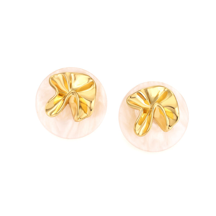 Wholesale Vintage Ruffled Floral Alloy Earrings JDC-ES-ManY032