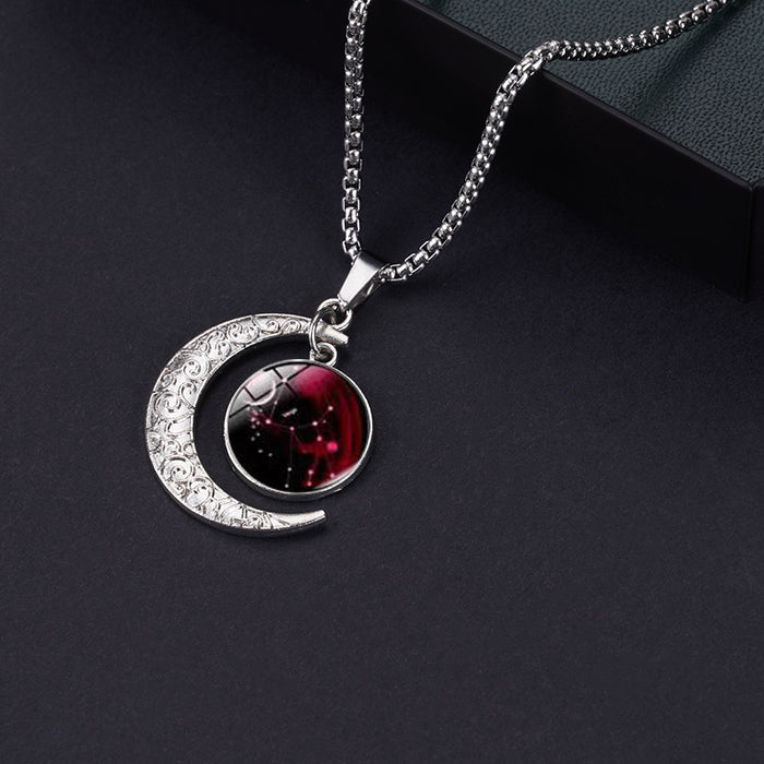 Wholesale Necklace Stainless Steel Zodiac Moon MOQ≥2 JDC-NE-YonY001