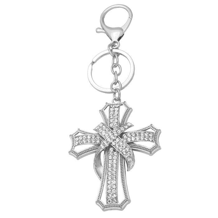 Wholesale Keychains Metal Rhinestone Cross JDC-KC-AS010