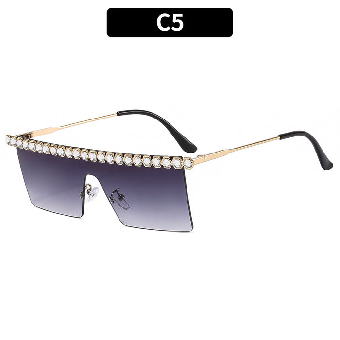 Wholesale Sunglasses PC Frame One Piece Diamonds JDC-SG-XiA048