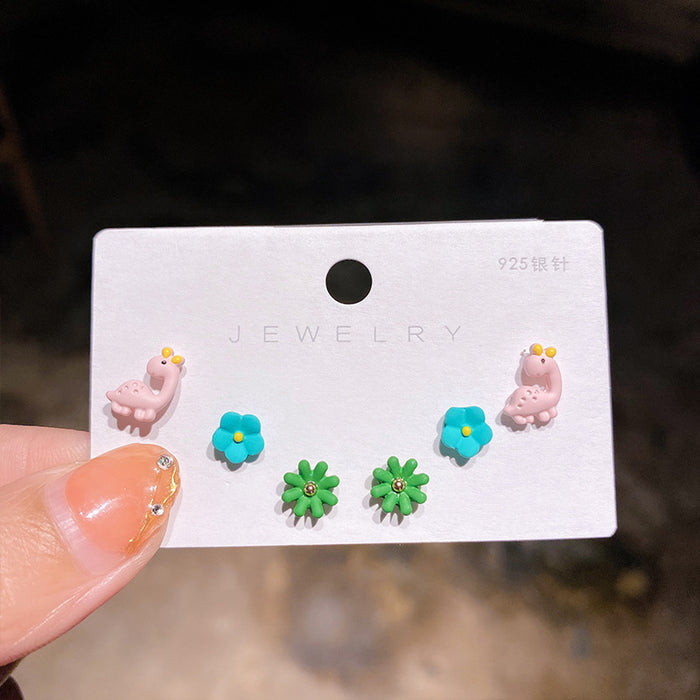 Jewelry WholesaleWholesale color bear daisy flower flower alloy stud earrings MOQ≥2 JDC-ES-XiaY003 Earrings 夏樱 %variant_option1% %variant_option2% %variant_option3%  Factory Price JoyasDeChina Joyas De China