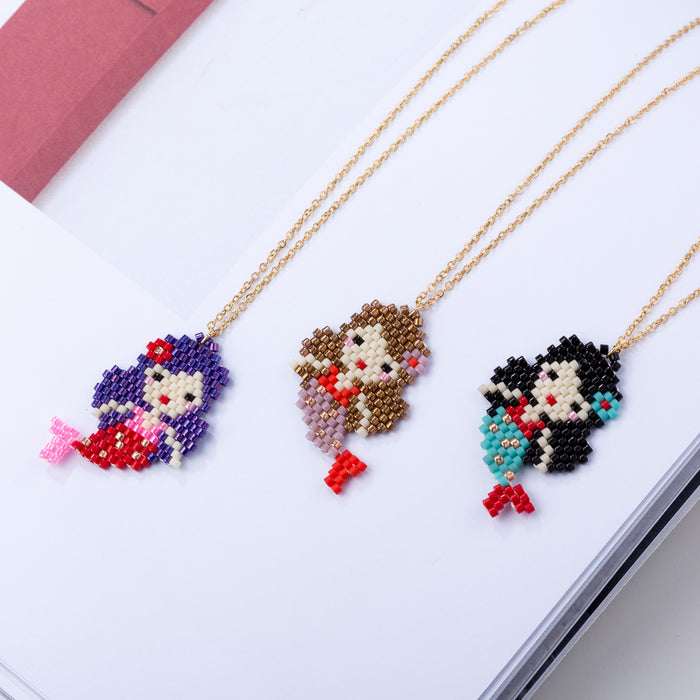 Wholesale Necklaces Titanium Steel Miyuki Cartoon Cute MOQ≥2 JDC-NE-GSACC001