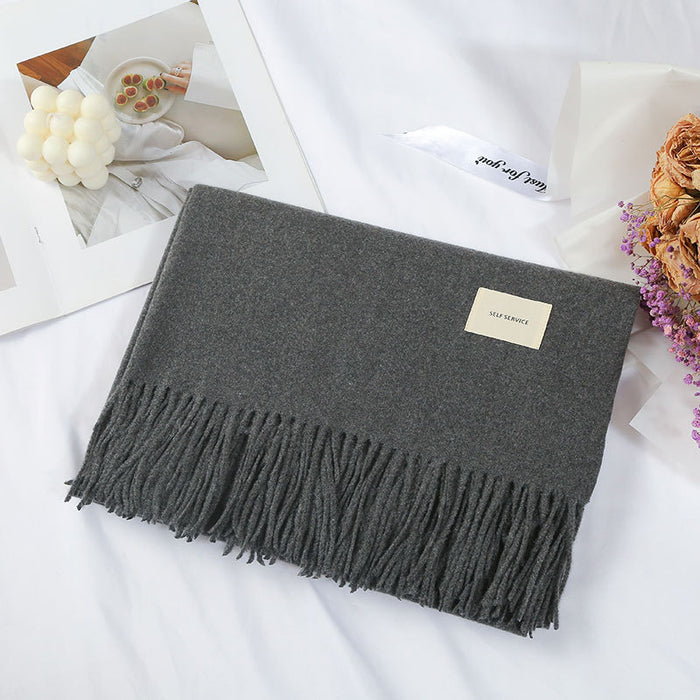 Wholesale Scarf Faux Cashmere Warm Winter Shawl Solid JDC-SF-Qianx005