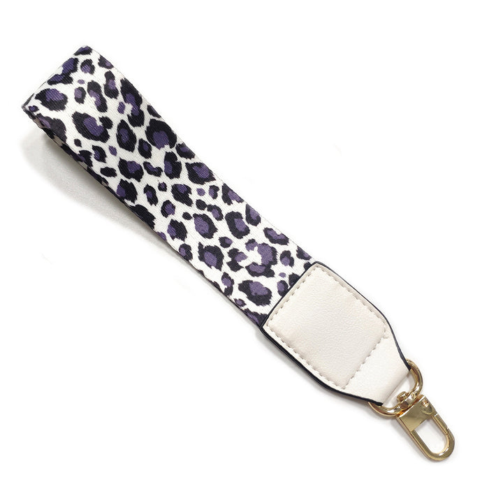 Jewelry WholesaleWholesale Leopard Nylon Leather Wrist Lanyard Keychain MOQ≥5 JDC-KC-HXY001 Keychains 宏鑫阳 %variant_option1% %variant_option2% %variant_option3%  Factory Price JoyasDeChina Joyas De China