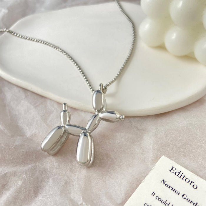 Wholesale Necklaces Titanium Steel Balloon Dog JDC-NE-KAN010