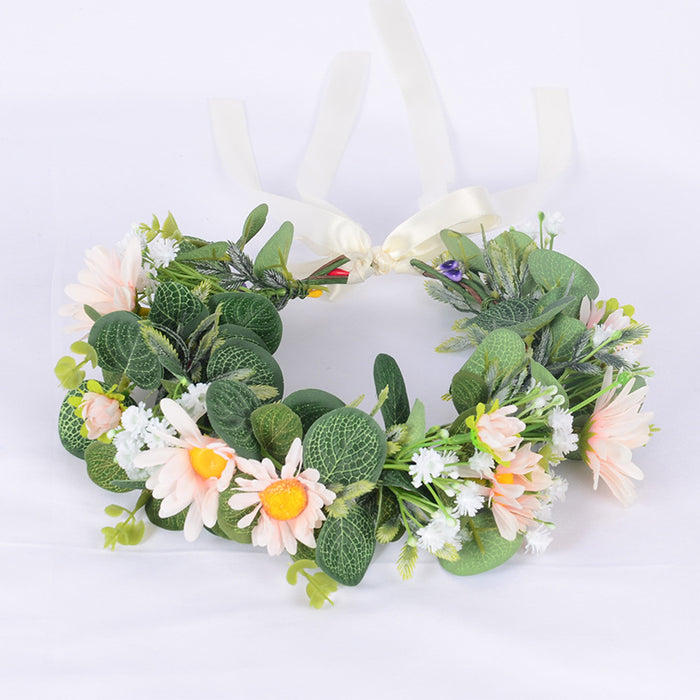 Wholesale Headband Fabric Simulation Gypsophila Eucalyptus Eucalyptus Leaf Garland JDC-HD-WeiH001