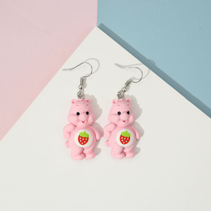 Wholesale Earrings Plastic Cartoon Bear MOQ≥2 JDC-ES-niqing014