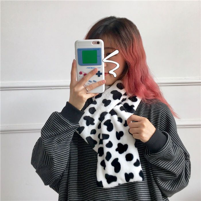 Wholesale Black and White Check Plush Scarf JDC-SF-Zibao001