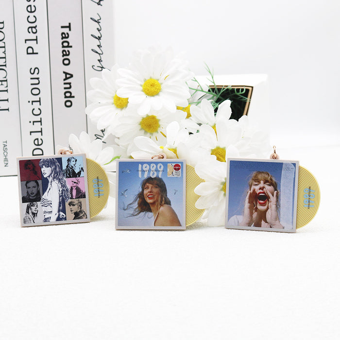 Wholesale PVC Album Simulation Record Keychain JDC-KC-Gaopu001