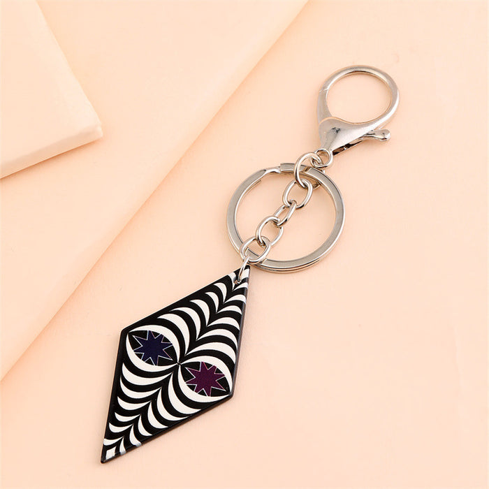 Wholesale Ethnic Vintage Boho Villain Face Mask Acrylic Keychain MOQ≥2 JDC-KC-GANL001