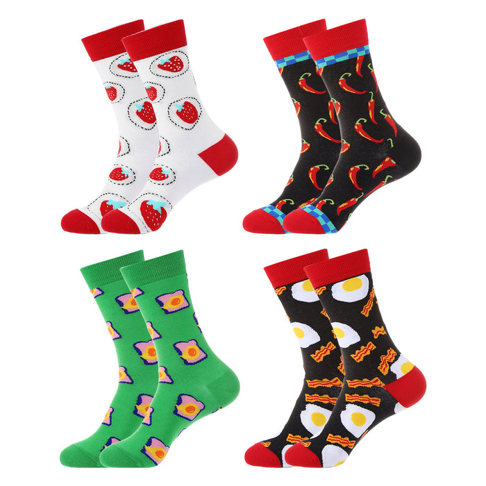 Wholesale Socks Cotton Creative Strawberry Fried Egg Socks MOQ≥5 JDC-SK-XinH016