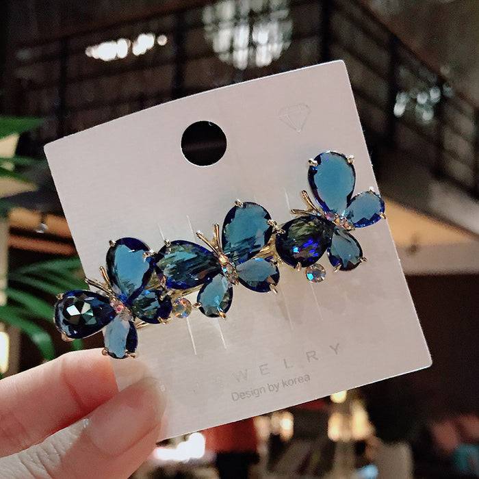 Wholesale Crystal Butterfly Hair Clip Large Top Clip Spring Clip JDC-HC-DH001