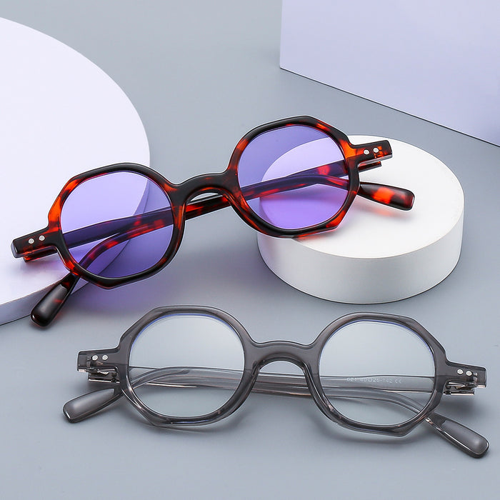 Wholesale Sunglasses PC Retro Round Outdoor Sunscreen Anti-Blue Light Frame MOQ≥2 JDC-SG-MinL003