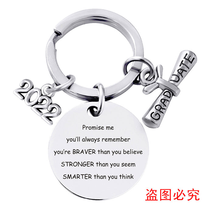 Jewelry WholesaleWholesale Stainless Steel Round Graduation Season Gift Metal Keychain JDC-KC-GangGu001 Keychains 钢古 %variant_option1% %variant_option2% %variant_option3%  Factory Price JoyasDeChina Joyas De China