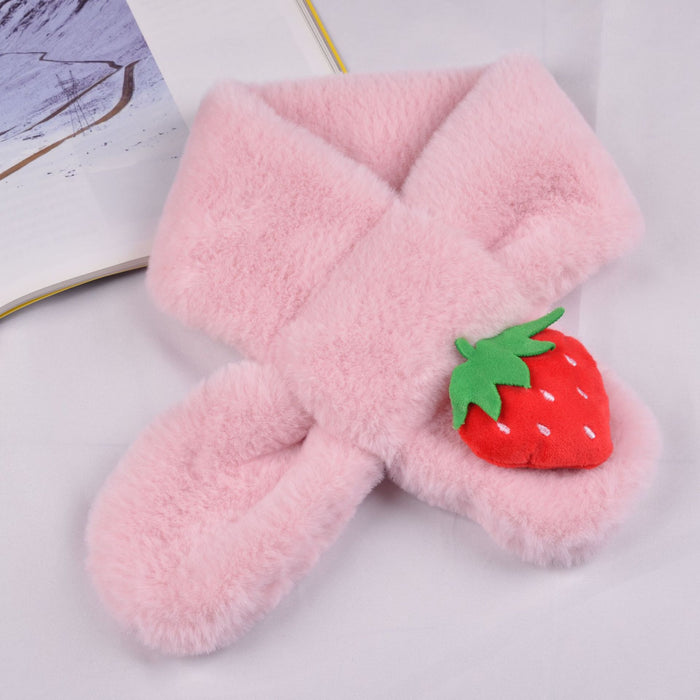 Wholesale Scarf Polyester Imitation Rabbit Hair Cute Cartoon Solid Color Children MOQ≥2 JDC-SF-RuX001