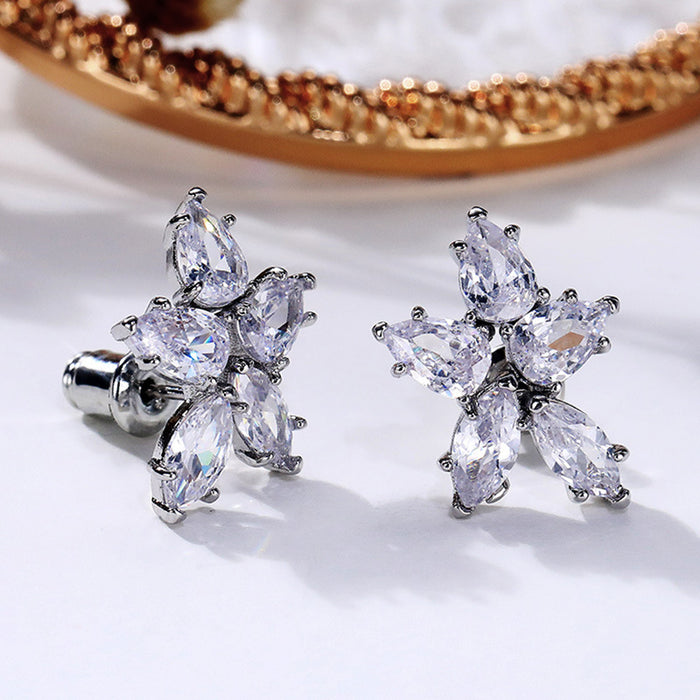 Jewelry WholesaleWholesale five-leaf flower crystal zircon stud earrings JDC-ES-Caos010 Earrings 曹适 %variant_option1% %variant_option2% %variant_option3%  Factory Price JoyasDeChina Joyas De China