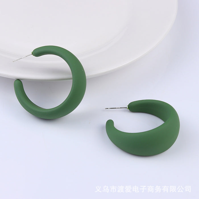 Wholesale Geometric Candy Color Exaggerated Drop Earrings Acrylic Earrings MOQ≥2 JDC-ES-DUAI001