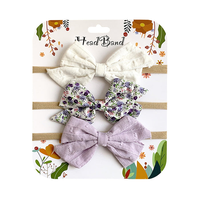 Wholesale Headband Cotton Linen Baby Soft Elastic Bow MOQ≥10 JDC-HD-AMSR004