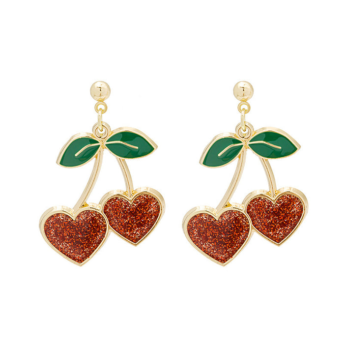 Jewelry WholesaleWholesale diamond inlaid alloy Cherry Earrings JDC-ES-GSMDD030 Earrings 萌豆豆 %variant_option1% %variant_option2% %variant_option3%  Factory Price JoyasDeChina Joyas De China