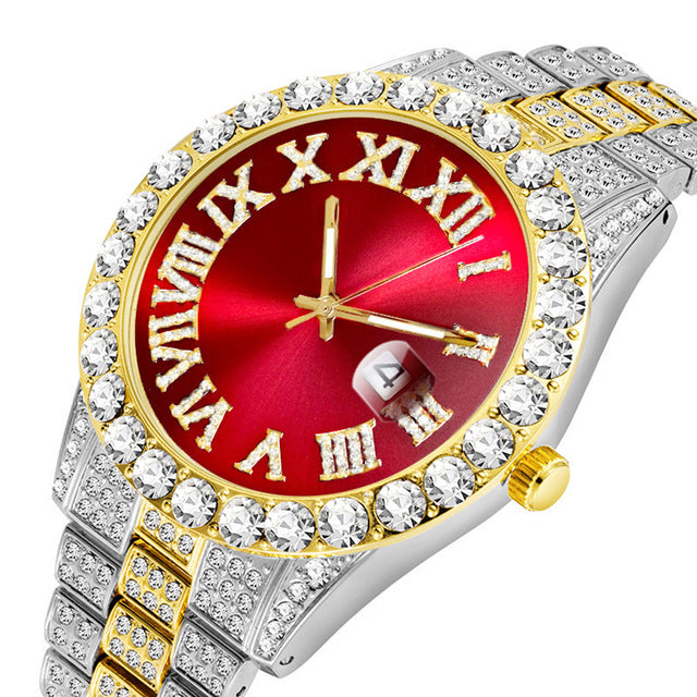 Jewelry WholesaleWholesale steel belt hip hop scale diamond-encrusted calendar quartz watch JDC-WH-SS004 Watch 时梭 %variant_option1% %variant_option2% %variant_option3%  Factory Price JoyasDeChina Joyas De China