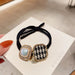 Jewelry WholesaleWholesale pearl plaid alloy hair rope MOQ≥2 JDC-HS-ShengL004 Hair Scrunchies 晟隆 %variant_option1% %variant_option2% %variant_option3%  Factory Price JoyasDeChina Joyas De China