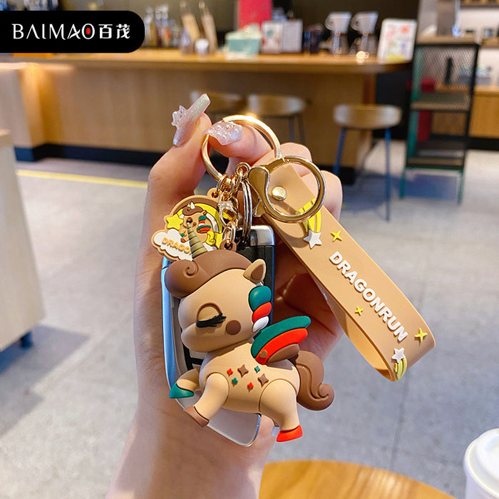 Jewelry WholesaleWholesale cartoon Ma Xiaochi doll keychain cute unicorn keychain ring JDC-KC-BaiM031 Keychains 百茂 %variant_option1% %variant_option2% %variant_option3%  Factory Price JoyasDeChina Joyas De China