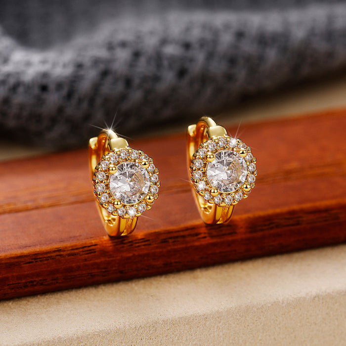 Wholesale Earrings Micro Set Zircon Full Diamond Gold Plated MOQ≥2 JDC-NE-PREMCAOS004