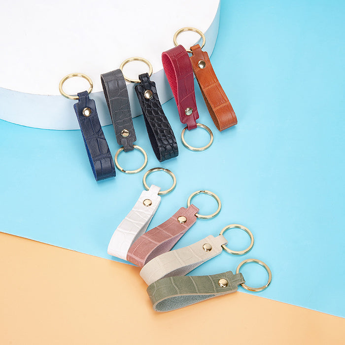 Wholesale Keychains PU Leather Car Simple Solid Color JDC-KC-XingR005