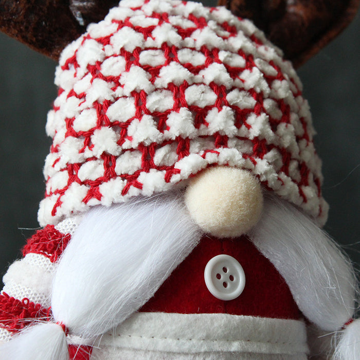 Wholesale Ornaments Cloth Fill Cotton Christmas Antlers Old Man Faceless Doll JDC-OS-GangL044