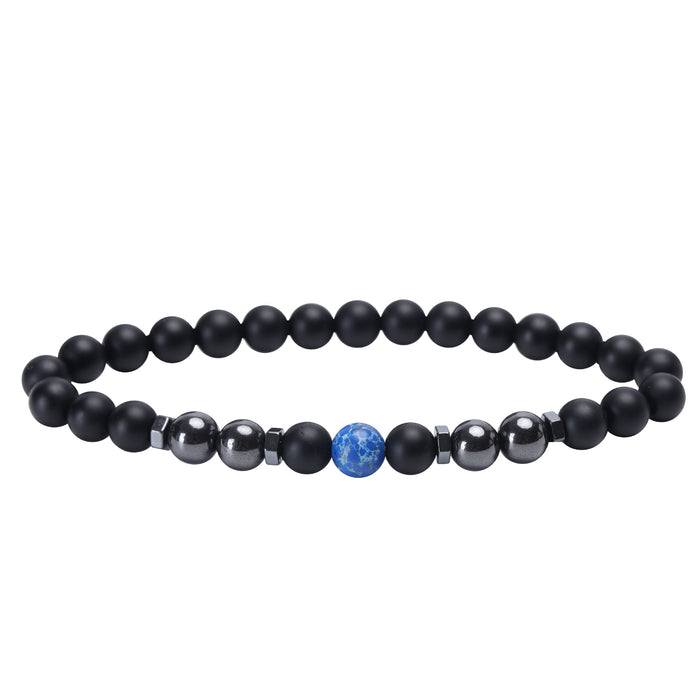 Wholesale Frosted Black Bead Magnet Anklet Retro Alabaster Color Stone Magnetic Anklet JDC-AS-JIai005