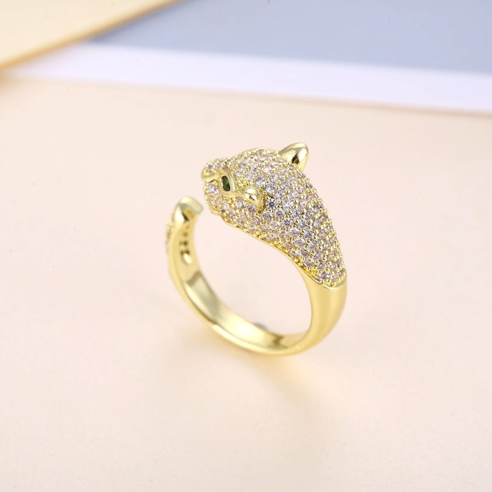 Jewelry WholesaleWholesale leopard head micro inlaid zircon open fashion ring MOQ≥2 JDC-RS-Kas001 Rings 卡诗 %variant_option1% %variant_option2% %variant_option3%  Factory Price JoyasDeChina Joyas De China