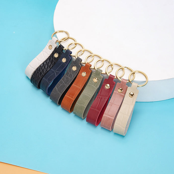 Wholesale Keychains PU Leather Car Simple Solid Color JDC-KC-XingR005