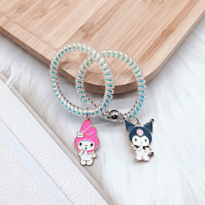 Jewelry WholesaleWholesale magnet hair ring telephone wire rope cartoon rubber band bracelet (F) JDC-BT-WeiY012 Bracelet 薇雅 %variant_option1% %variant_option2% %variant_option3%  Factory Price JoyasDeChina Joyas De China