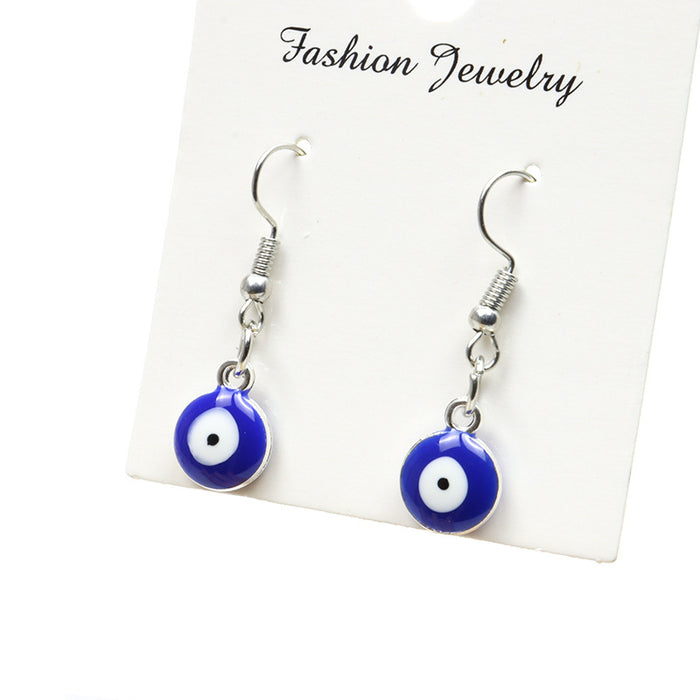 Wholesale Blue Devil Eyes Earrings Double Sided Pendant Ear Hooks JDC-ES-Songx030