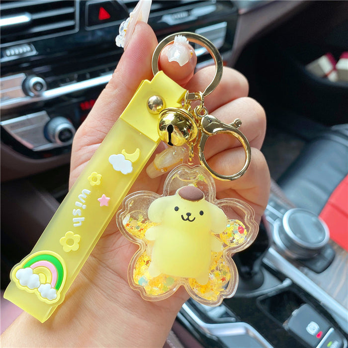 Wholesale Keychains PVC Acrylic Hardware Luminous Quicksand Bottle Cute Cartoon JDC-KC-TianC004