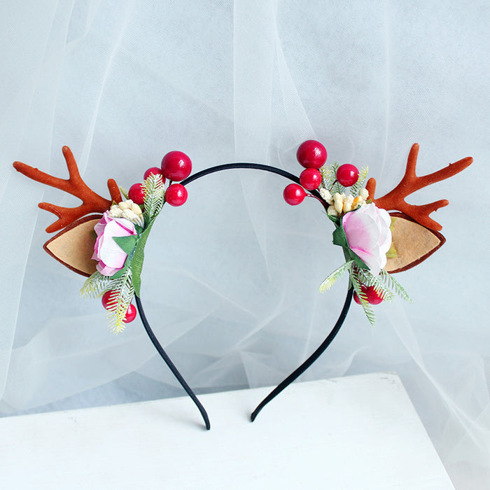 Wholesale Headband Fabric Christmas Elk Antlers JDC-HD-QingH001