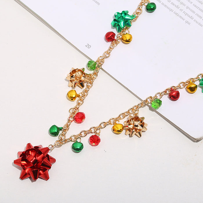 Wholesale Necklaces Alloy Christmas Jewelry Set Colorful JDC-NE-YQL001