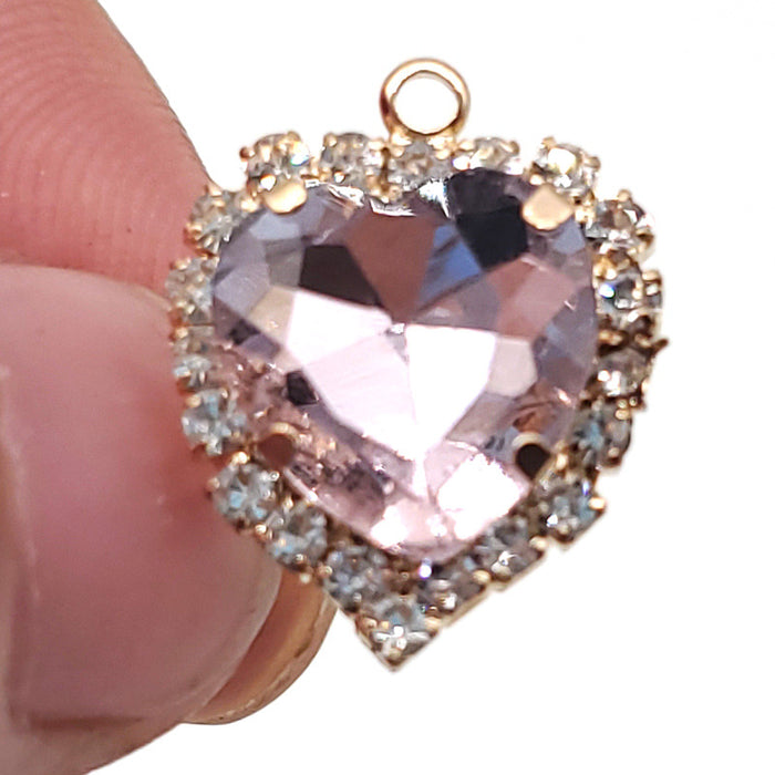 Wholesale Croc Charms Random 10pcs Heart Shaped Colored Stone DIY Accessories JDC-CCS-WanX042